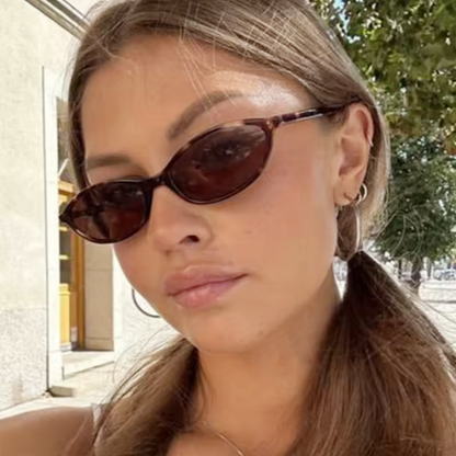 Slim Oval Acetate Sunglasses