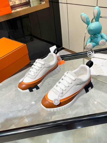 H Striped Leather Sneakers