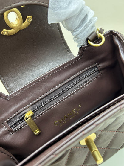 Chocolate Leather Mini Bag