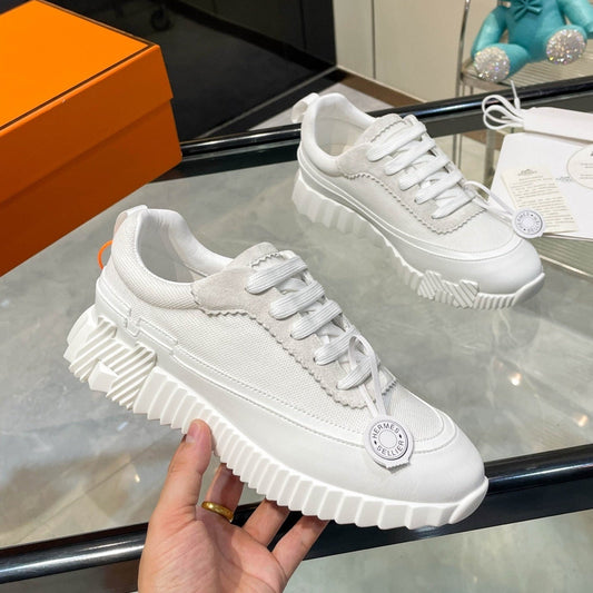 H Striped Leather Sneakers