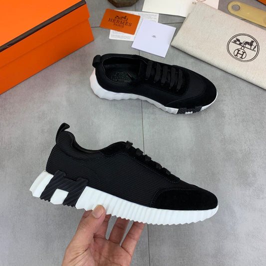 H Striped Leather Sneakers