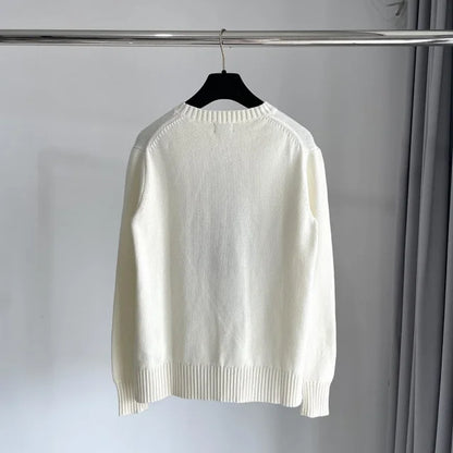 Cream Blazer Bear Knit Sweater