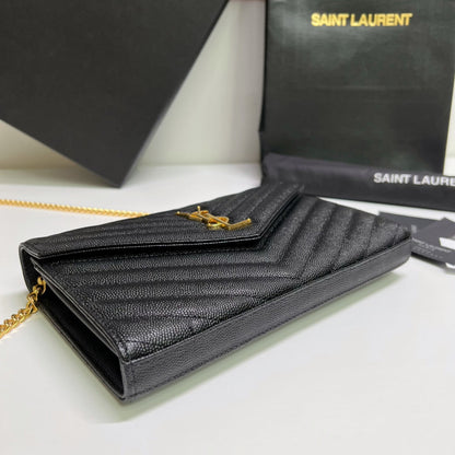 Quilted Leather Wallet on Chain